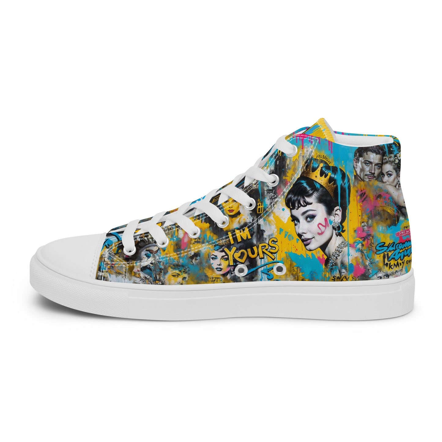 Unisex high top canvas shoes - Audrey Hepburn - LucyKay store