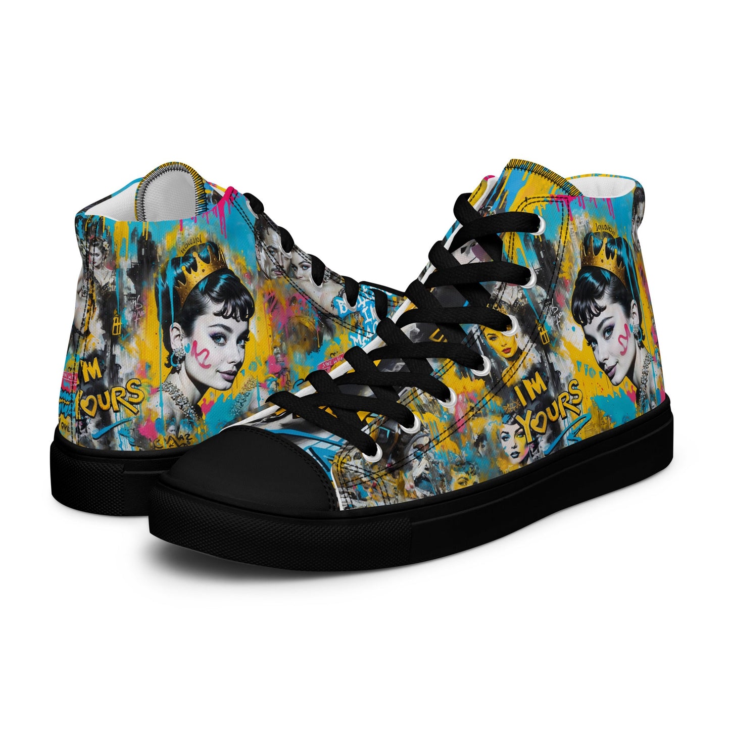 Unisex high top canvas shoes - Audrey Hepburn - LucyKay store