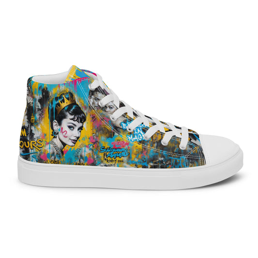 Unisex high top canvas shoes - Audrey Hepburn - LucyKay store