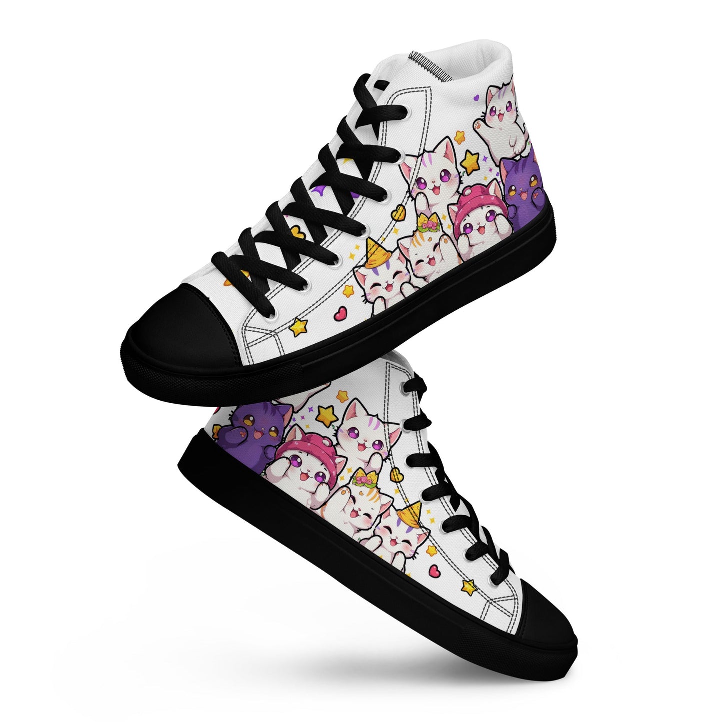 Unisex High top canvas shoes - Cute Cats - LucyKay store