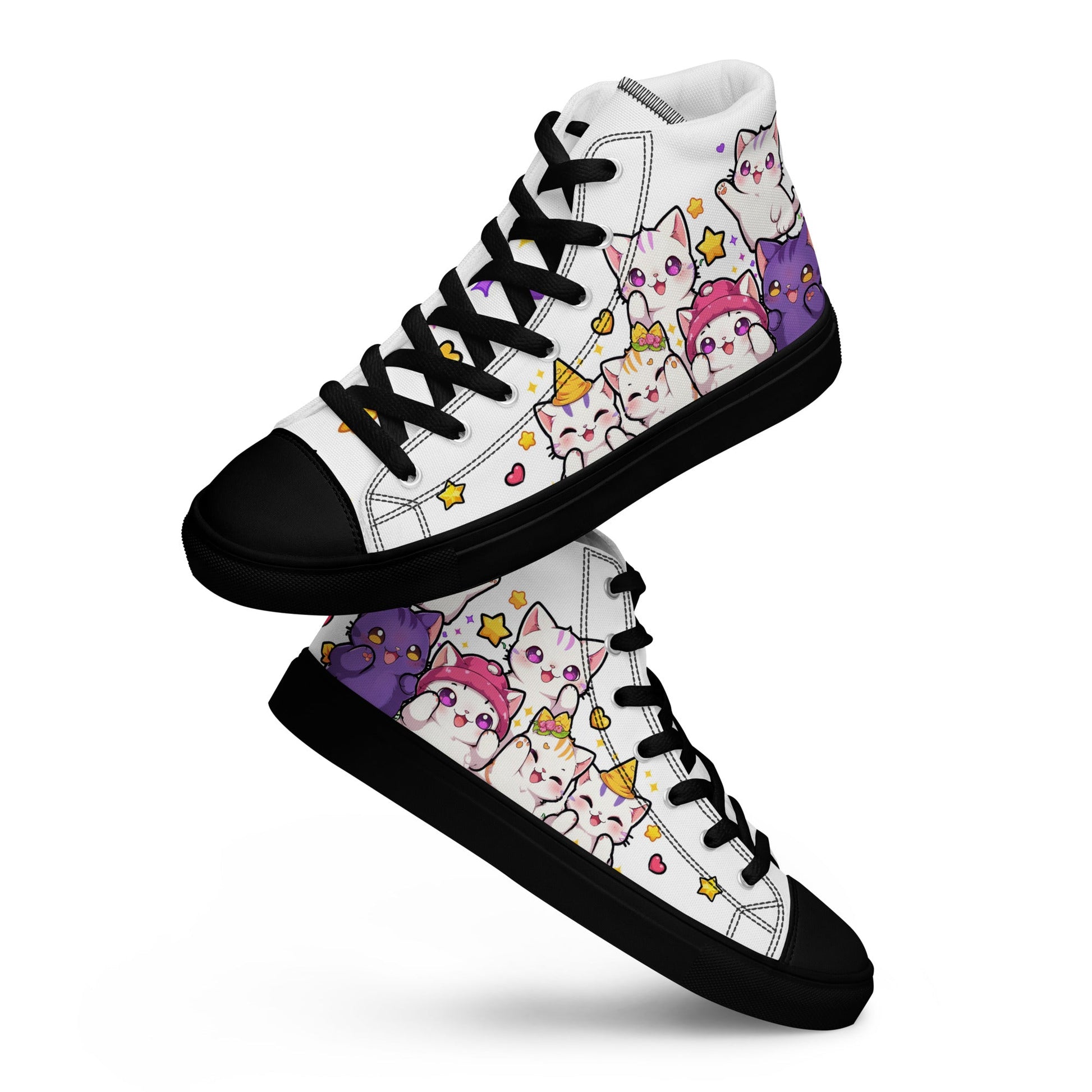 Unisex High top canvas shoes - Cute Cats - LucyKay store