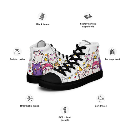 Unisex High top canvas shoes - Cute Cats - LucyKay store