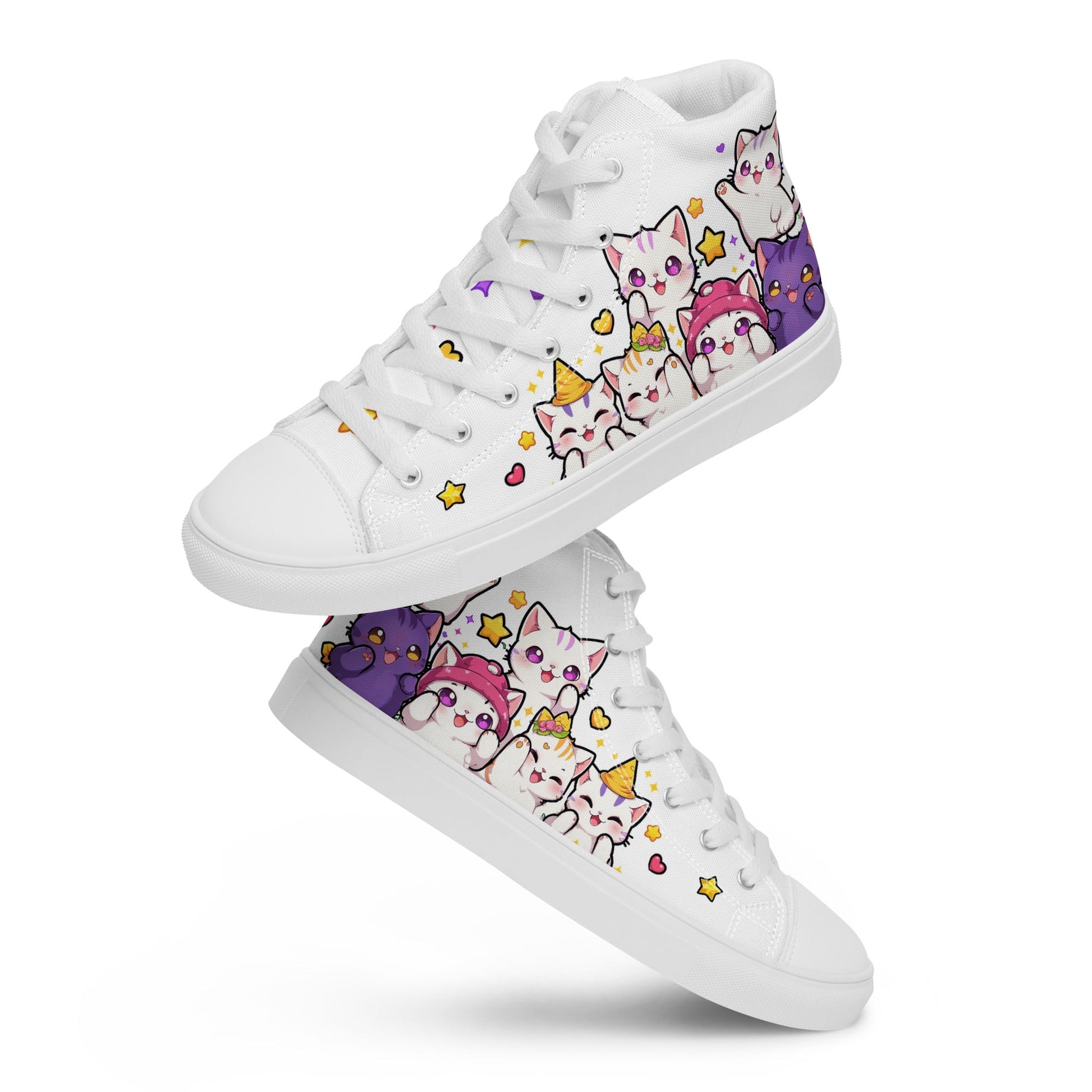 Unisex High top canvas shoes - Cute Cats - LucyKay store