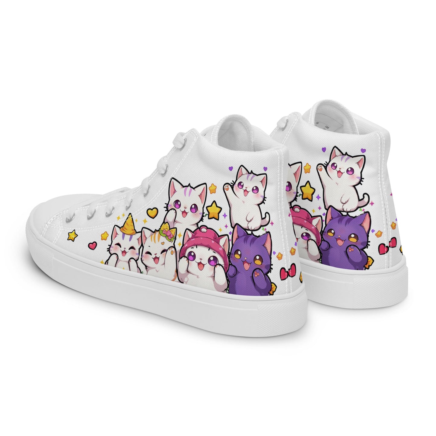 Unisex High top canvas shoes - Cute Cats - LucyKay store