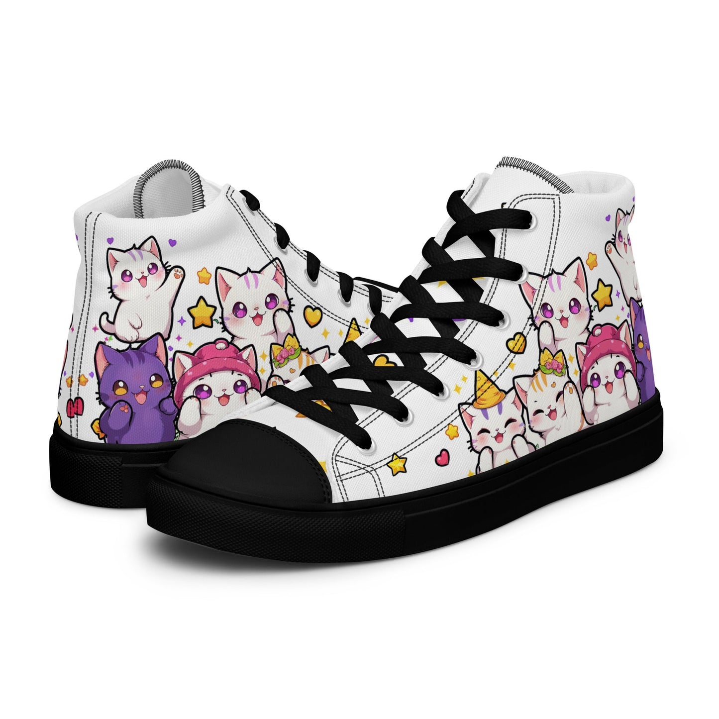 Unisex High top canvas shoes - Cute Cats - LucyKay store
