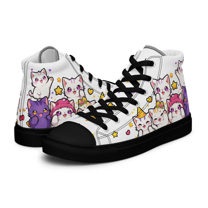 Unisex High top canvas shoes - Cute Cats - LucyKay store