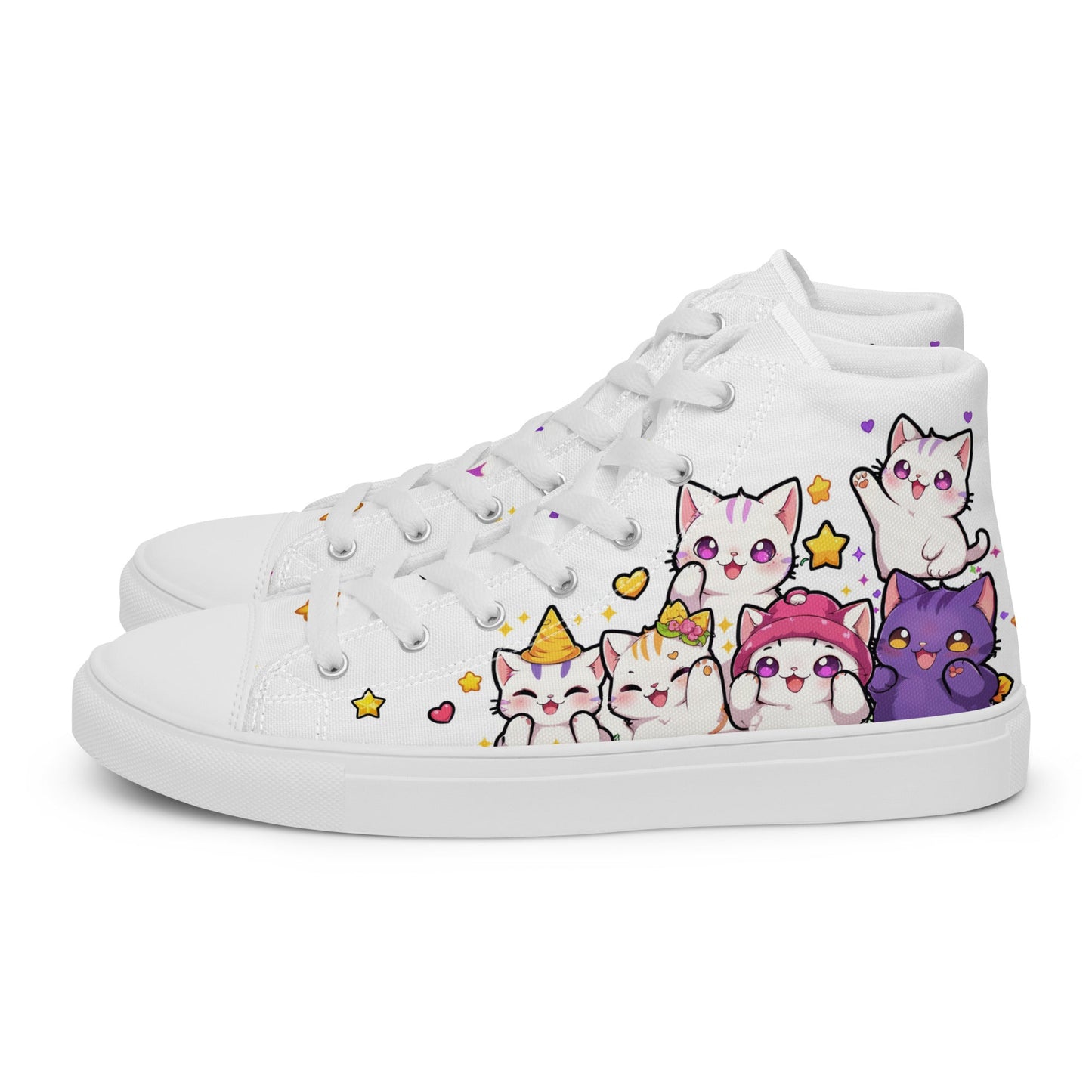 Unisex High top canvas shoes - Cute Cats - LucyKay store