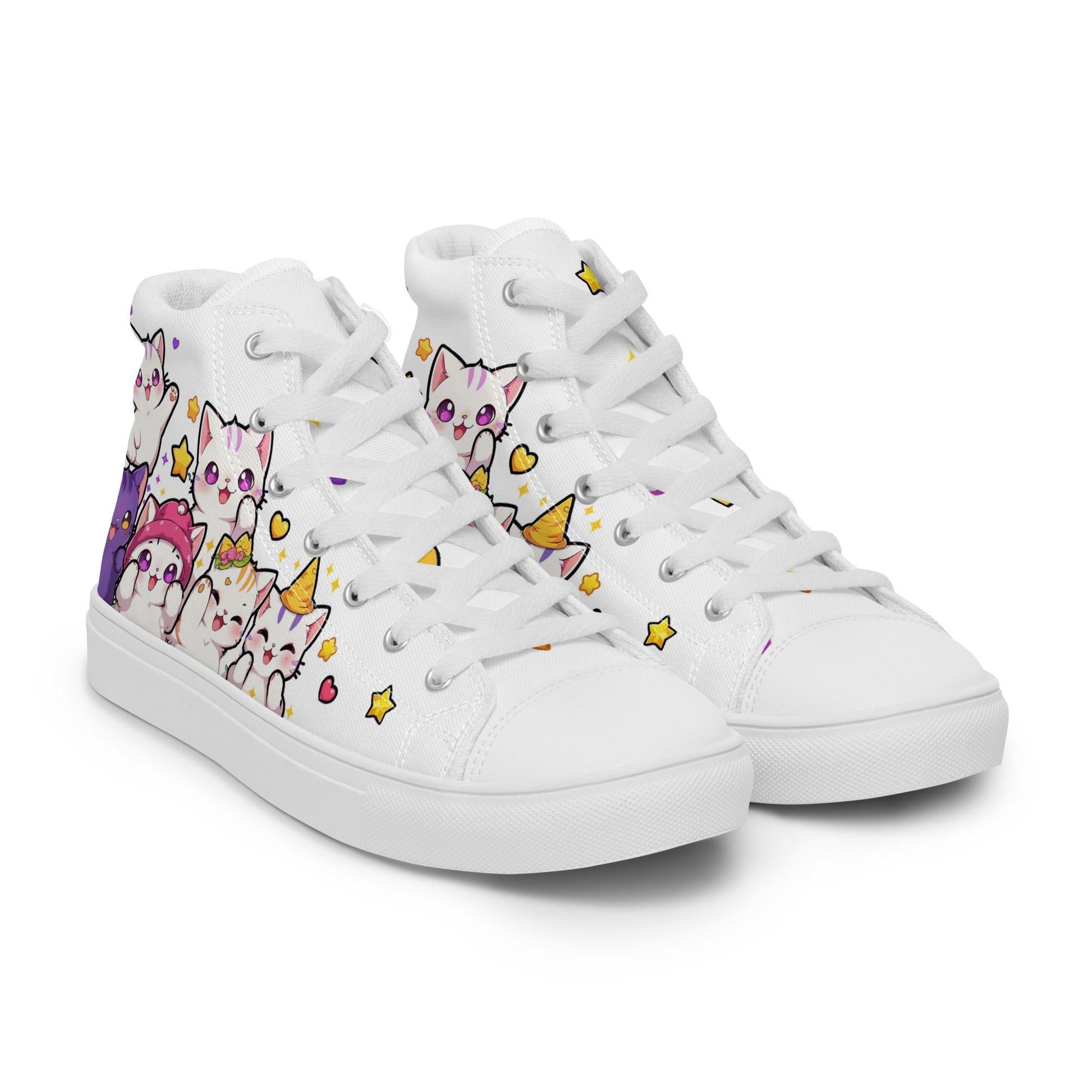 Unisex High top canvas shoes - Cute Cats - LucyKay store