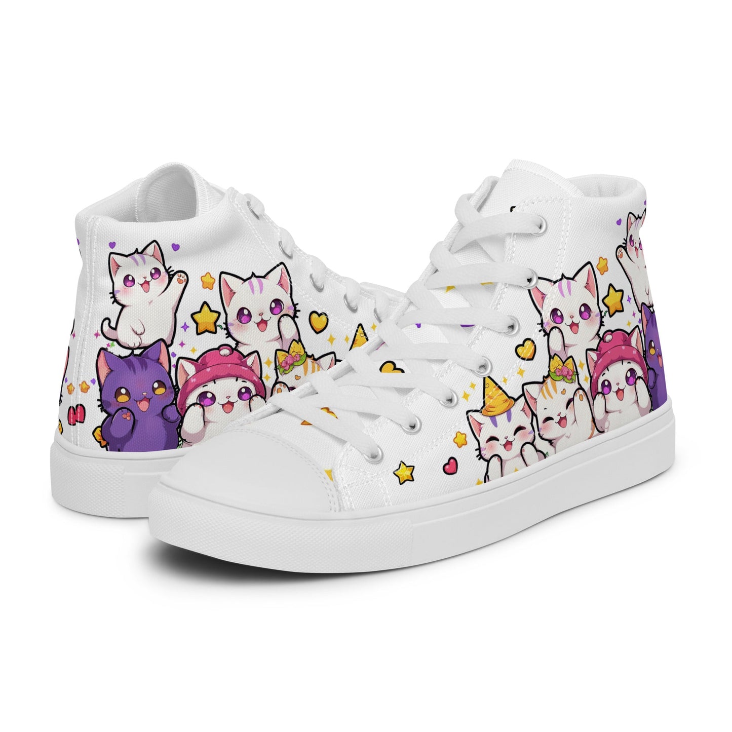 Unisex High top canvas shoes - Cute Cats - LucyKay store