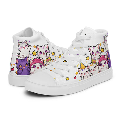 Unisex High top canvas shoes - Cute Cats - LucyKay store