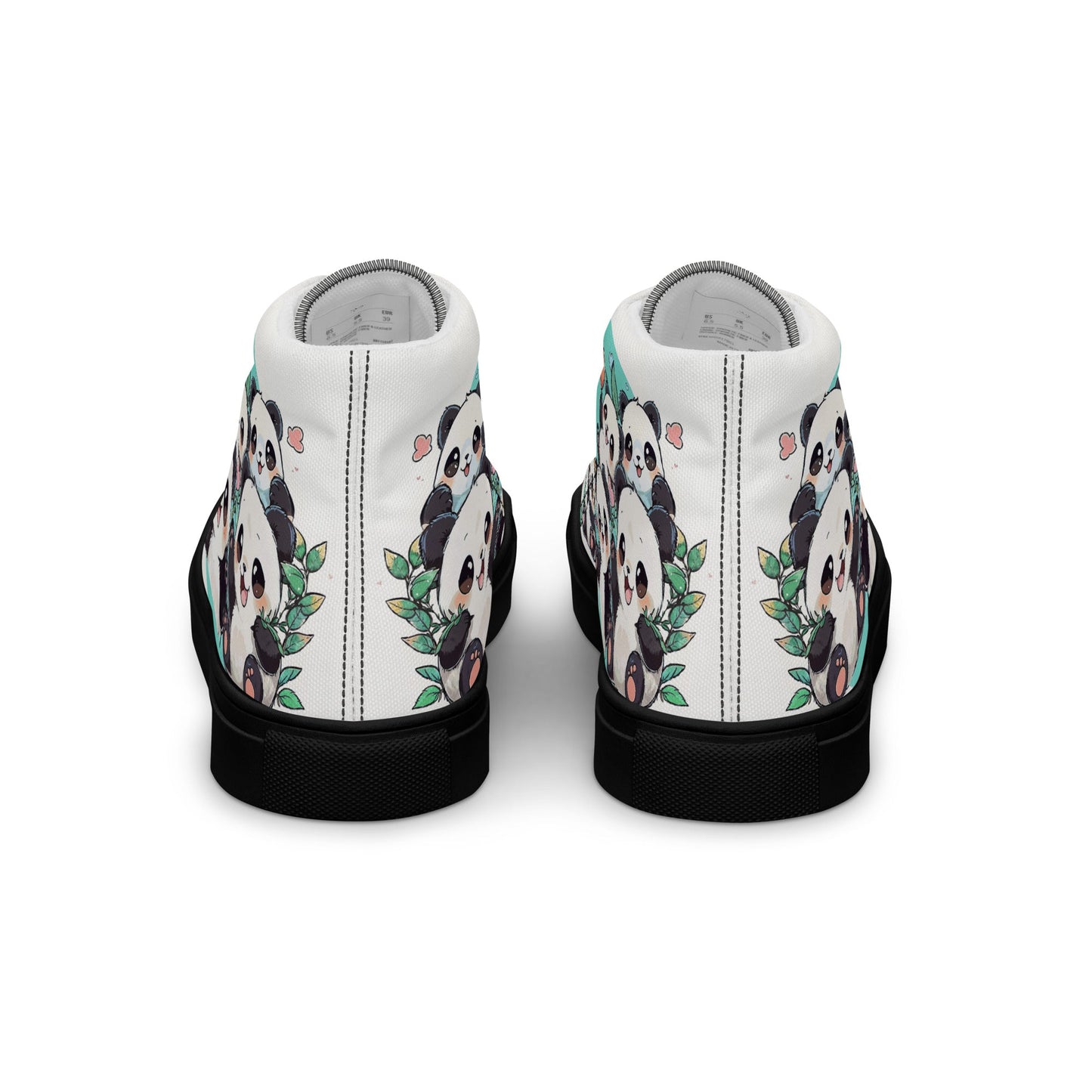 Unisex high top canvas shoes - Cute Pandas - LucyKay store