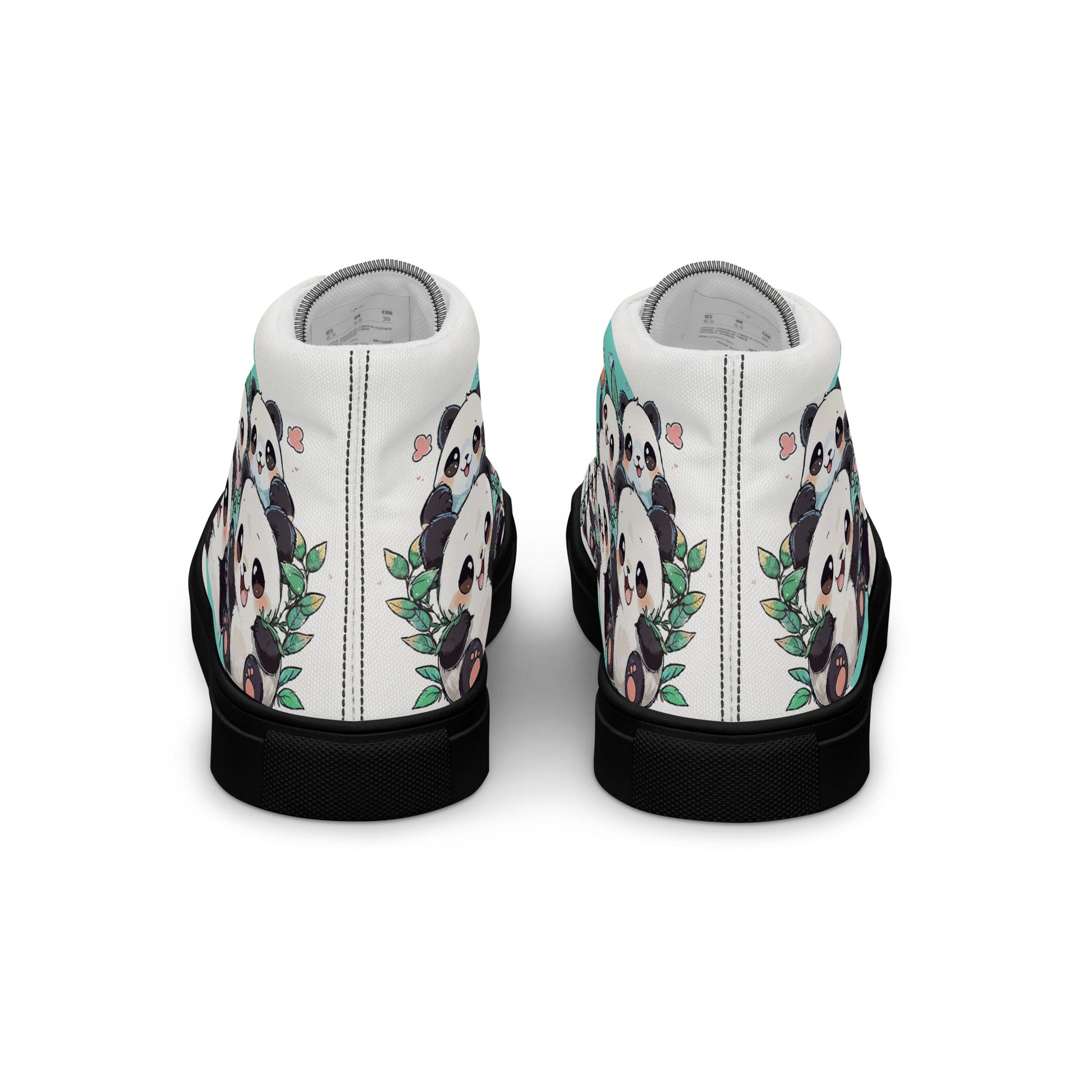 Unisex high top canvas shoes - Cute Pandas - LucyKay store