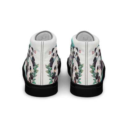 Unisex high top canvas shoes - Cute Pandas - LucyKay store