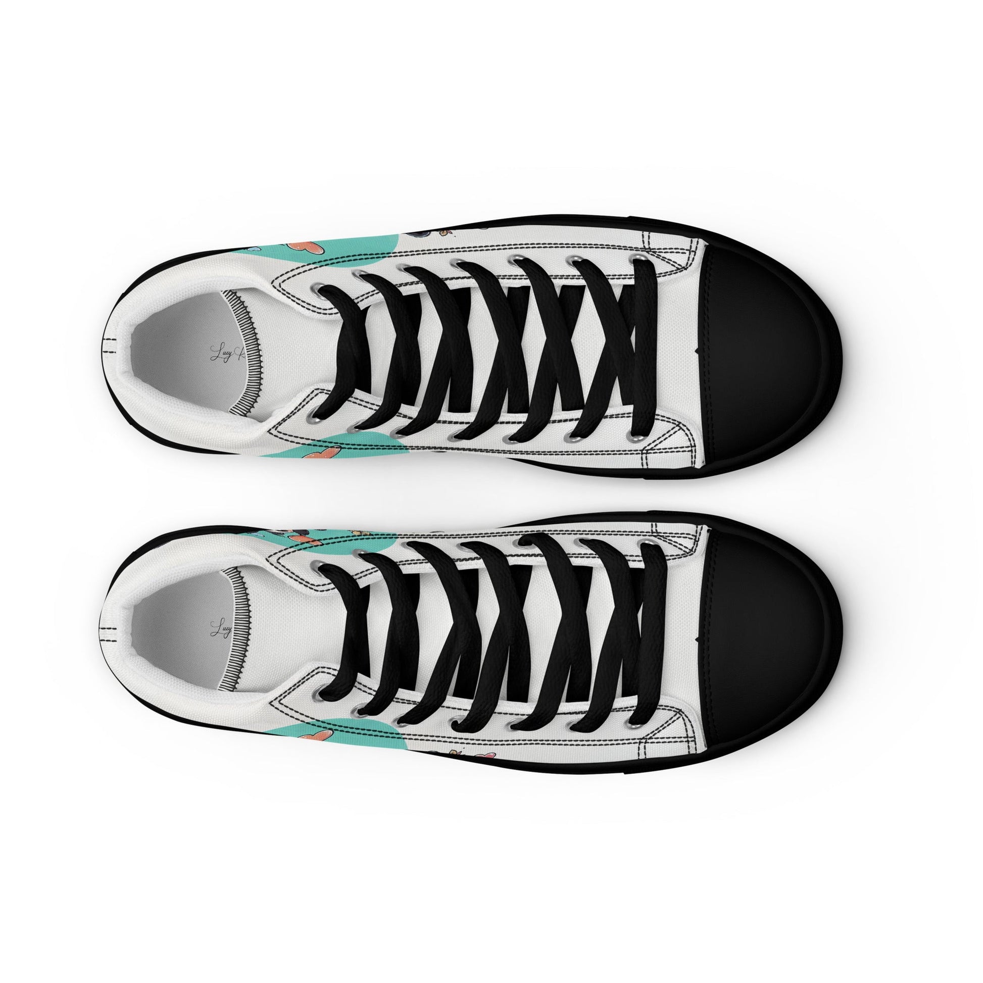 Unisex high top canvas shoes - Cute Pandas - LucyKay store