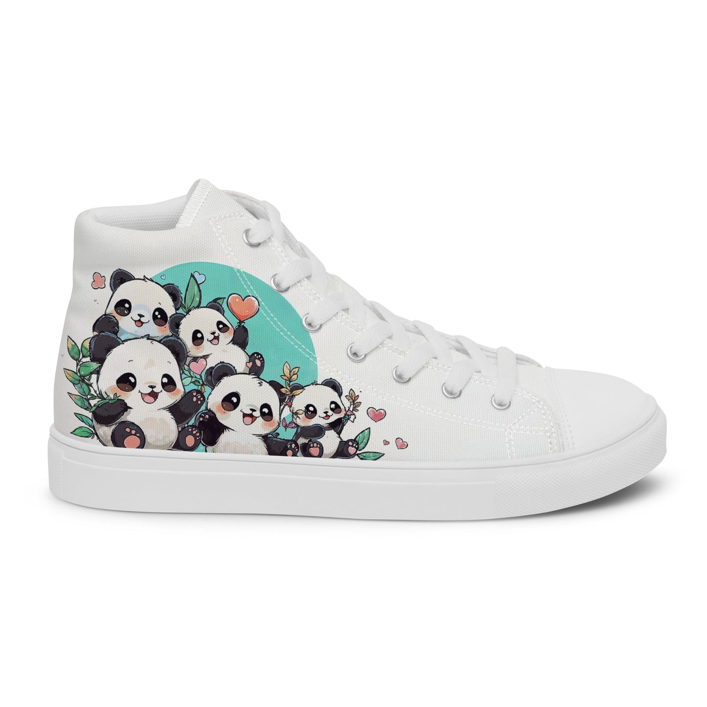 Unisex high top canvas shoes - Cute Pandas - LucyKay store