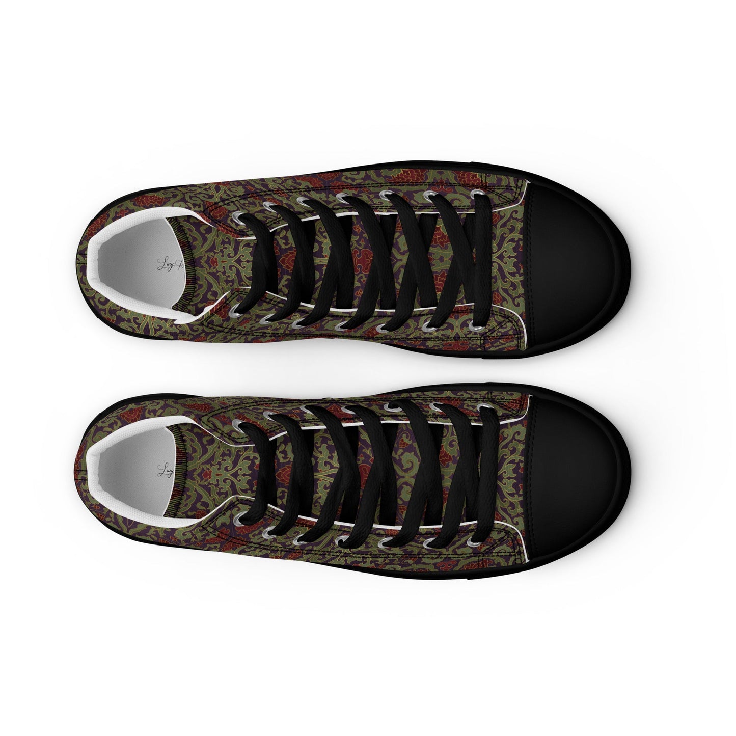 Unisex high top canvas shoes - Dark Ornament - LucyKay store