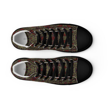 Unisex high top canvas shoes - Dark Ornament - LucyKay store