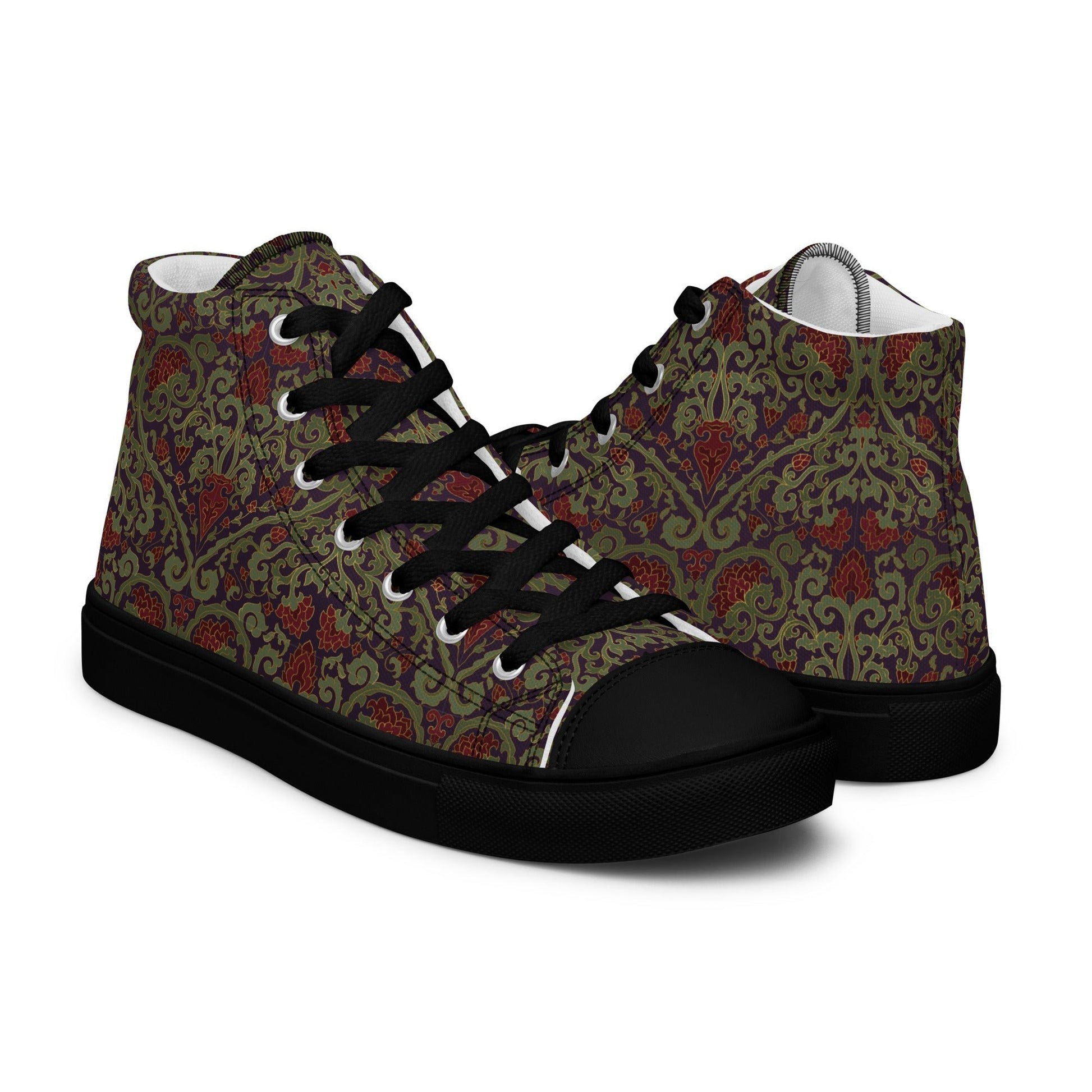 Unisex high top canvas shoes - Dark Ornament - LucyKay store