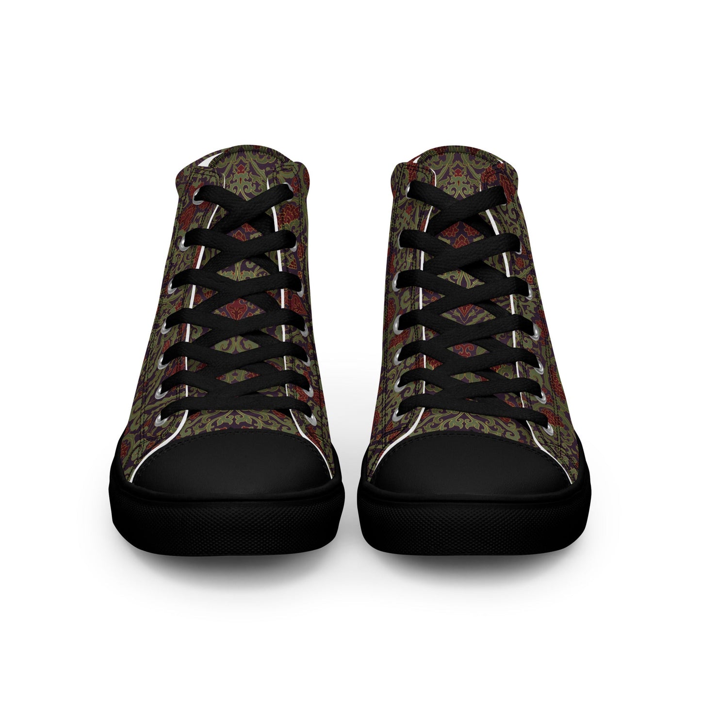 Unisex high top canvas shoes - Dark Ornament - LucyKay store