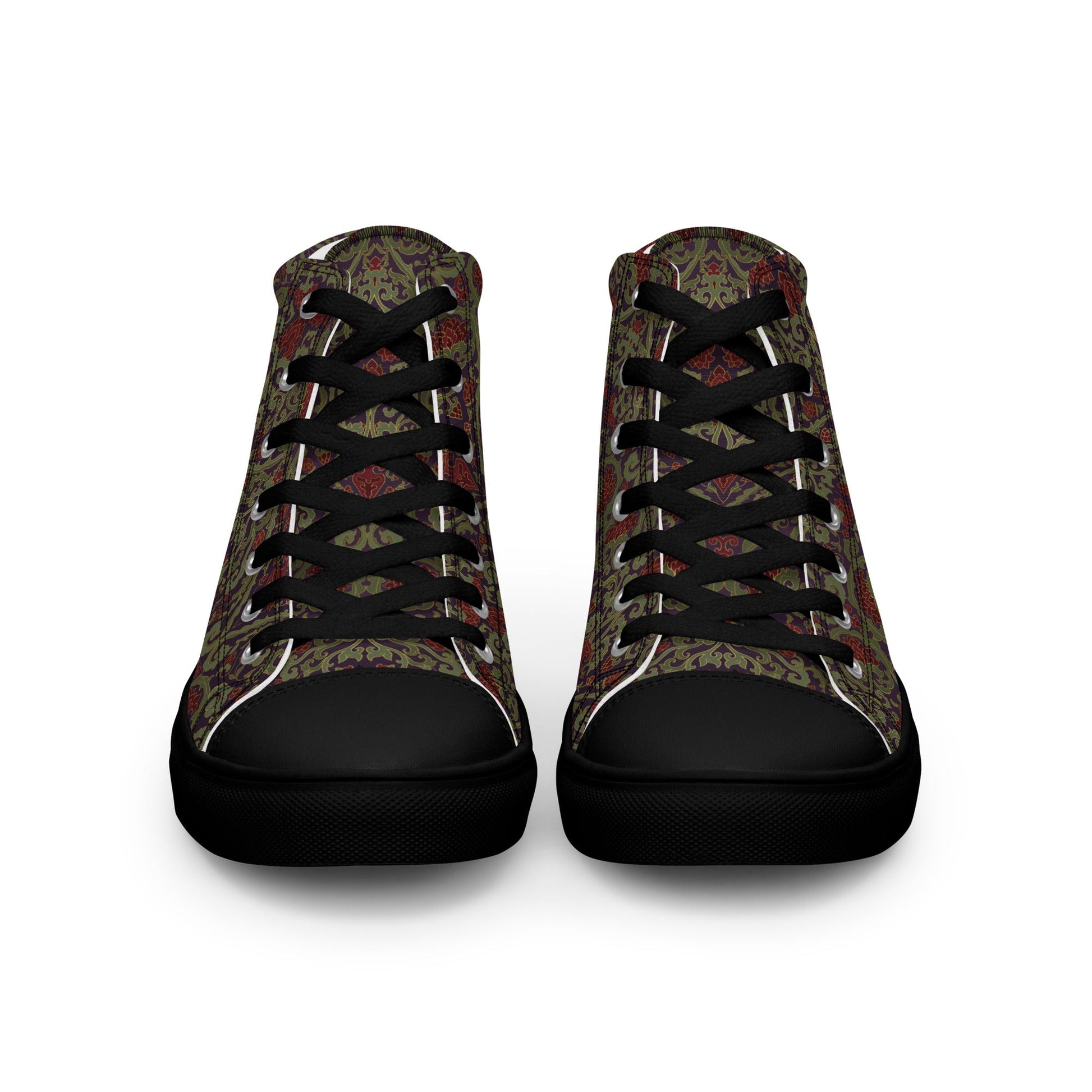 Unisex high top canvas shoes - Dark Ornament - LucyKay store