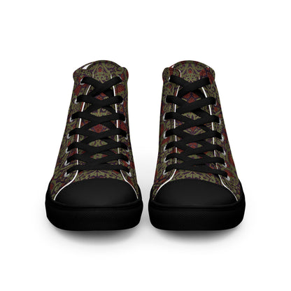 Unisex high top canvas shoes - Dark Ornament - LucyKay store