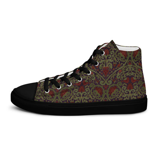 Unisex high top canvas shoes - Dark Ornament - LucyKay store