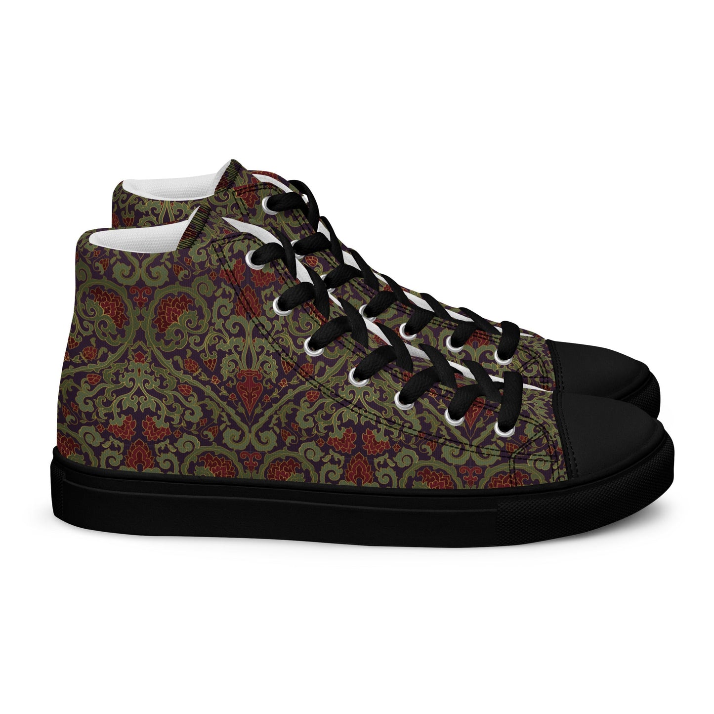 Unisex high top canvas shoes - Dark Ornament - LucyKay store