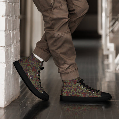 Unisex high top canvas shoes - Dark Ornament - LucyKay store
