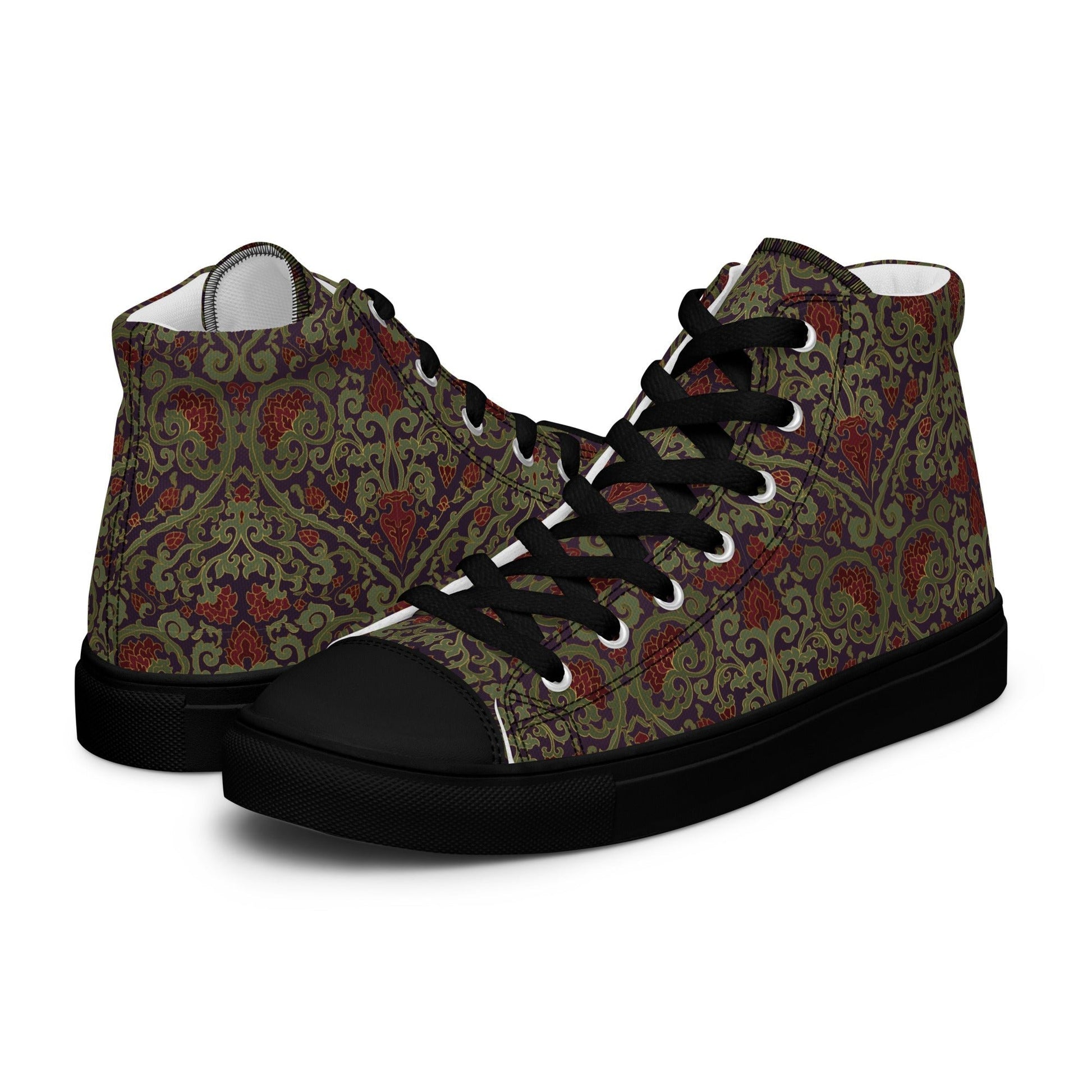 Unisex high top canvas shoes - Dark Ornament - LucyKay store