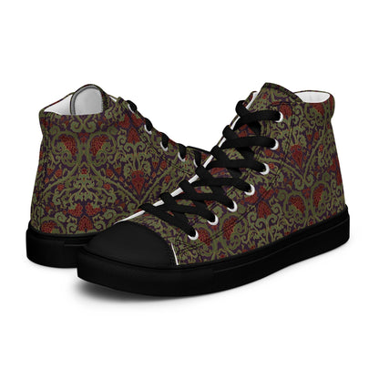 Unisex high top canvas shoes - Dark Ornament - LucyKay store