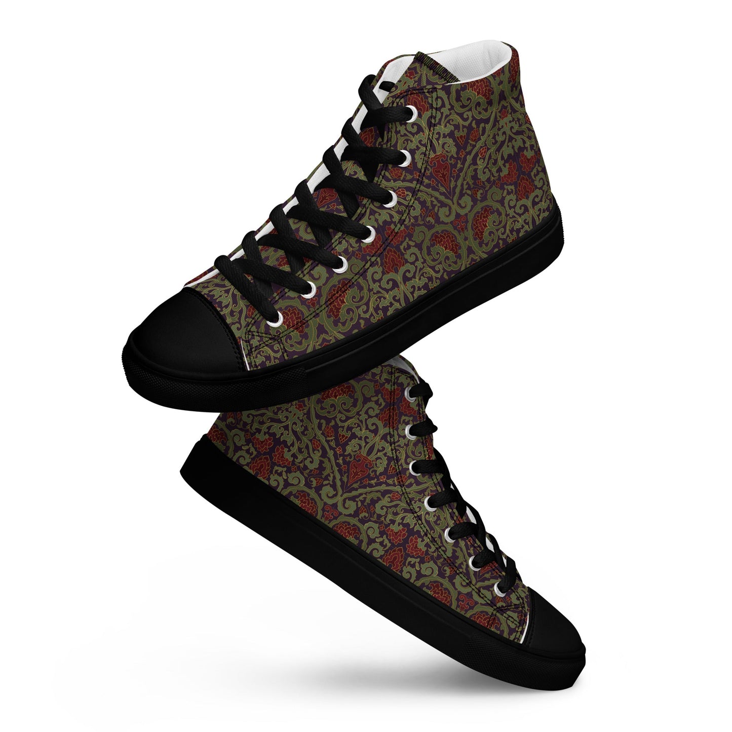 Unisex high top canvas shoes - Dark Ornament - LucyKay store