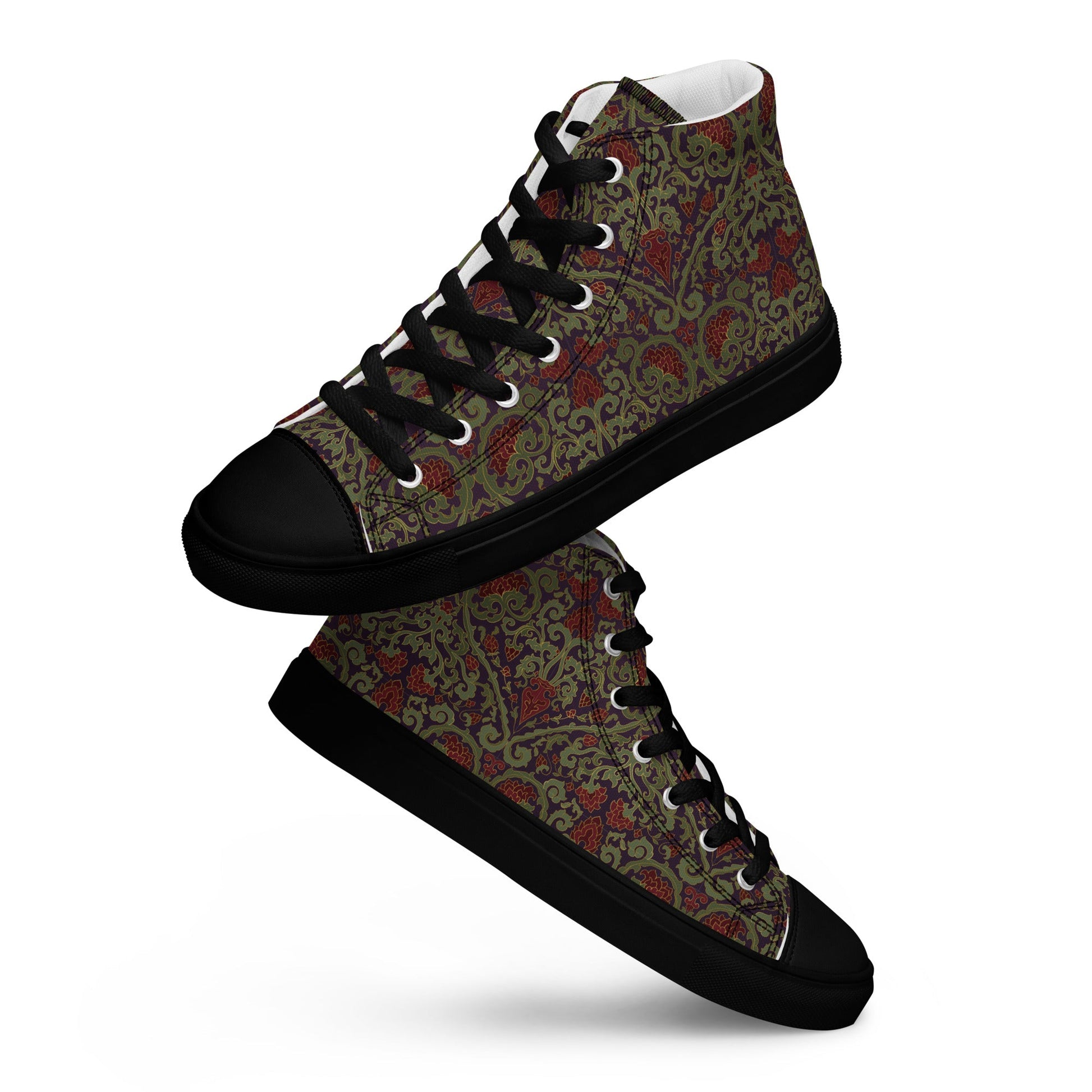 Unisex high top canvas shoes - Dark Ornament - LucyKay store