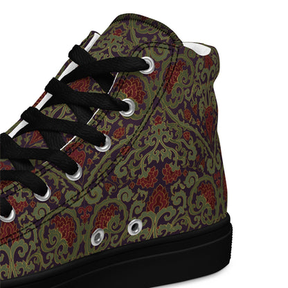 Unisex high top canvas shoes - Dark Ornament - LucyKay store
