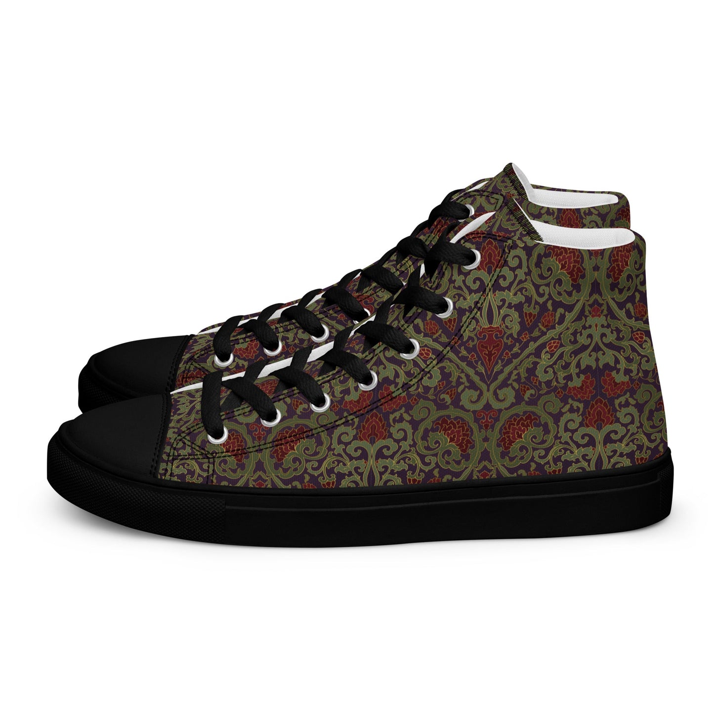 Unisex high top canvas shoes - Dark Ornament - LucyKay store
