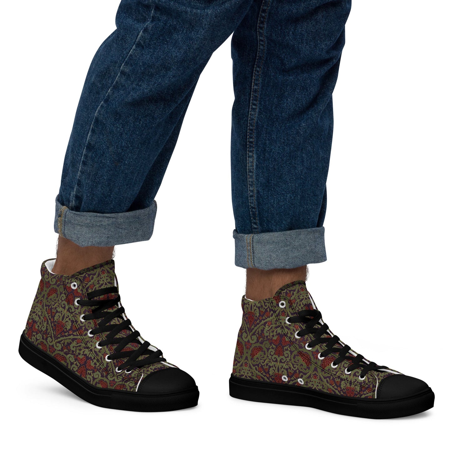 Unisex high top canvas shoes - Dark Ornament - LucyKay store