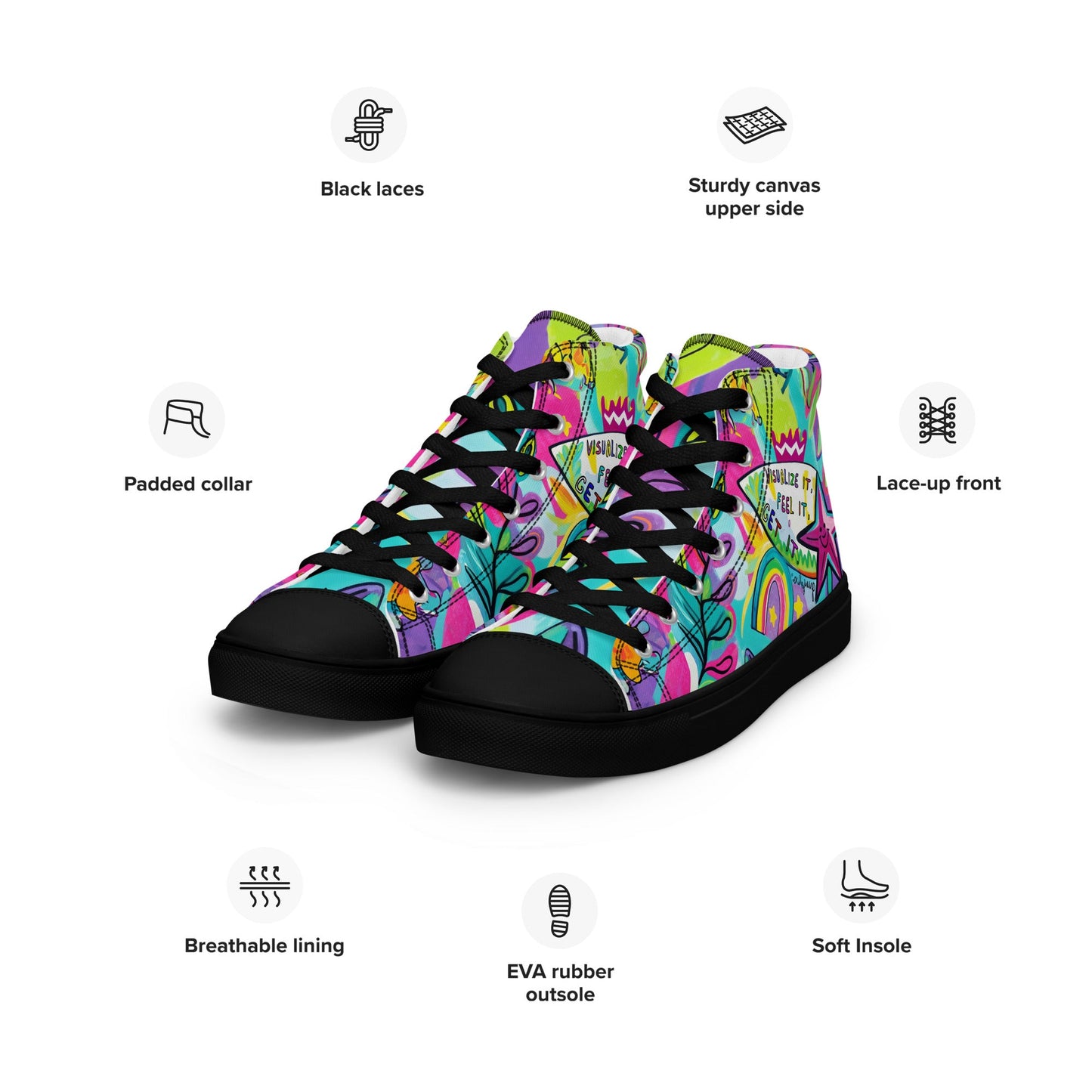 Unisex high top canvas shoes - Feel it - LucyKay store