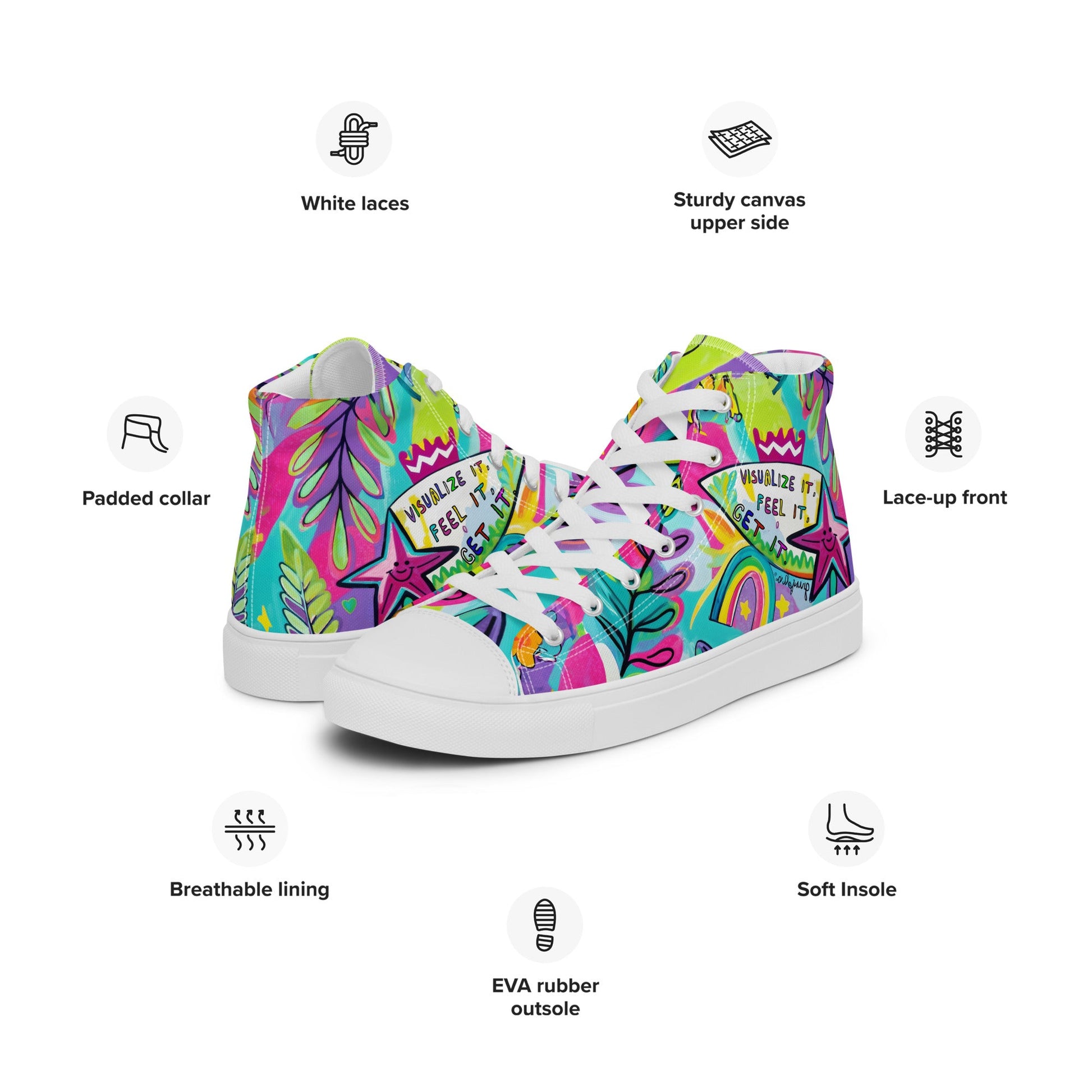 Unisex high top canvas shoes - Feel it - LucyKay store