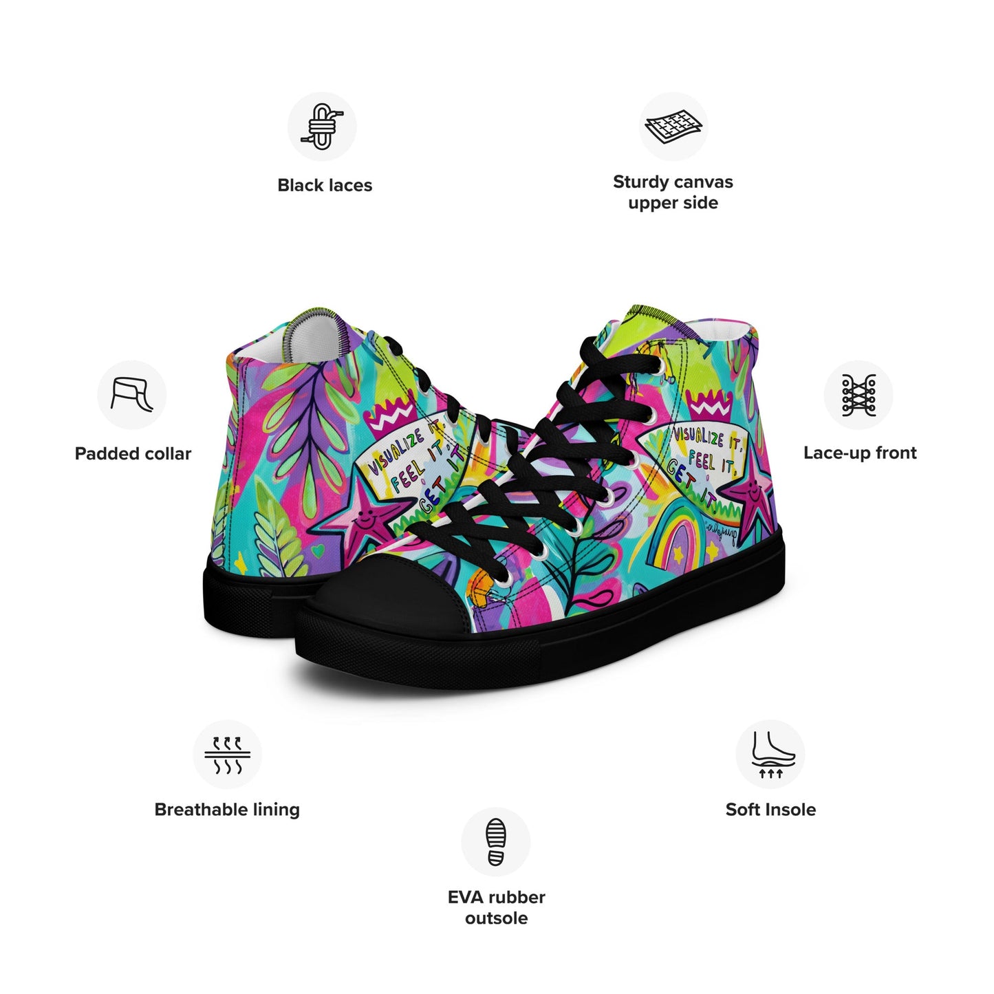 Unisex high top canvas shoes - Feel it - LucyKay store