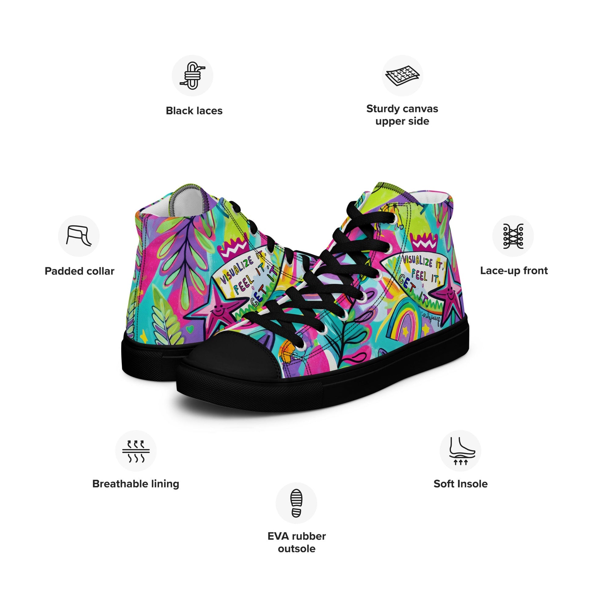 Unisex high top canvas shoes - Feel it - LucyKay store