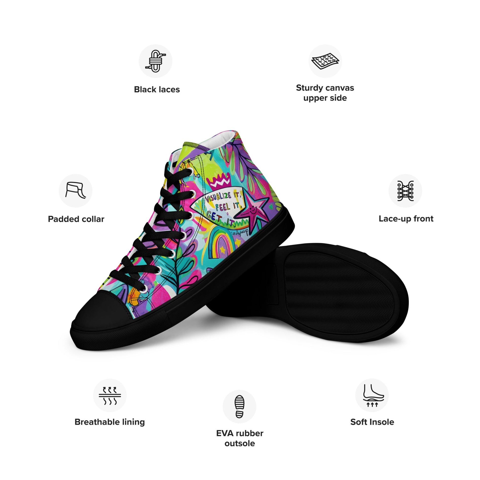 Unisex high top canvas shoes - Feel it - LucyKay store
