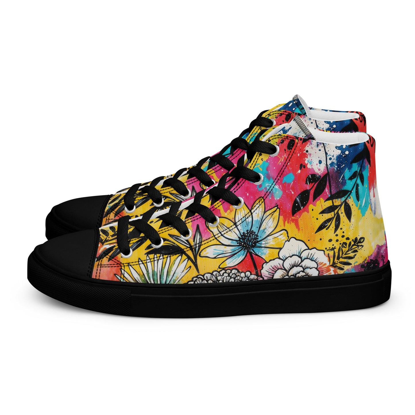 Unisex high top canvas shoes - Floral Pattern - LucyKay store