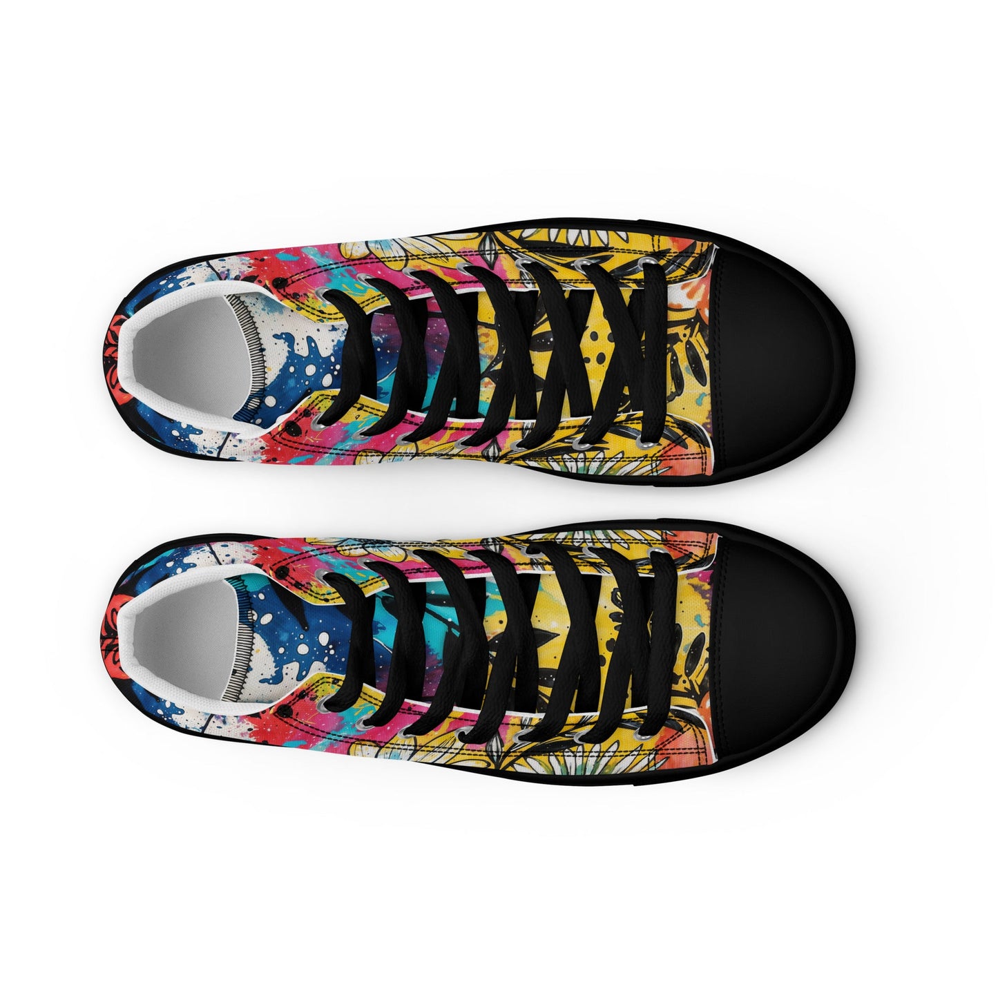 Unisex high top canvas shoes - Floral Pattern - LucyKay store