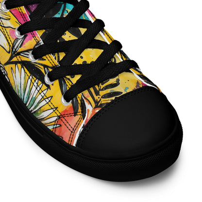 Unisex high top canvas shoes - Floral Pattern - LucyKay store