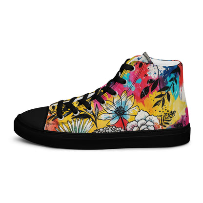 Unisex high top canvas shoes - Floral Pattern - LucyKay store