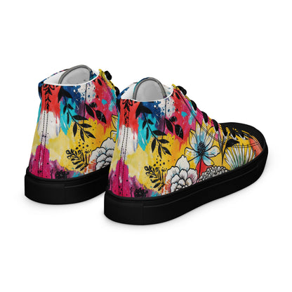 Unisex high top canvas shoes - Floral Pattern - LucyKay store