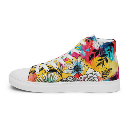 Unisex high top canvas shoes - Floral Pattern - LucyKay store