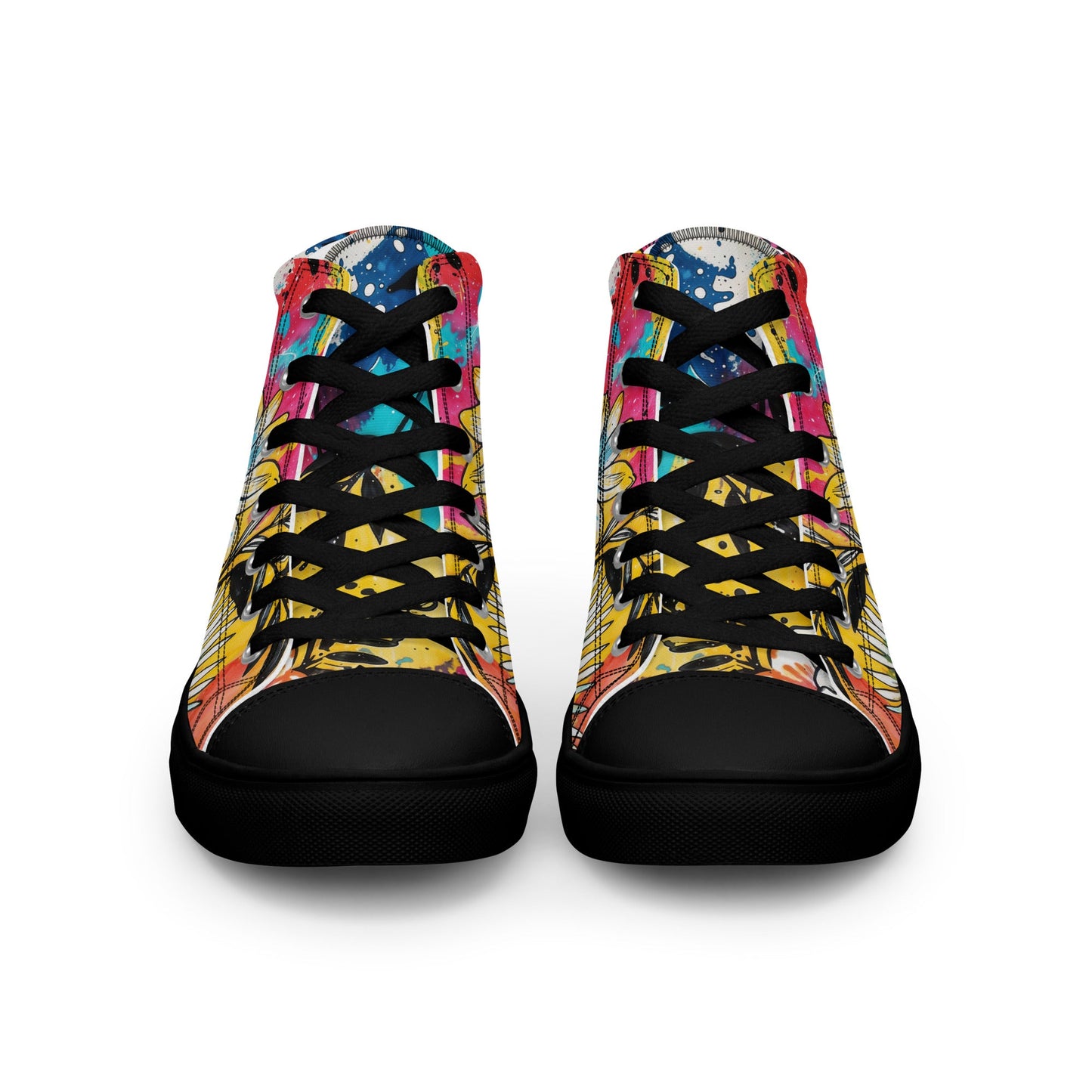 Unisex high top canvas shoes - Floral Pattern - LucyKay store