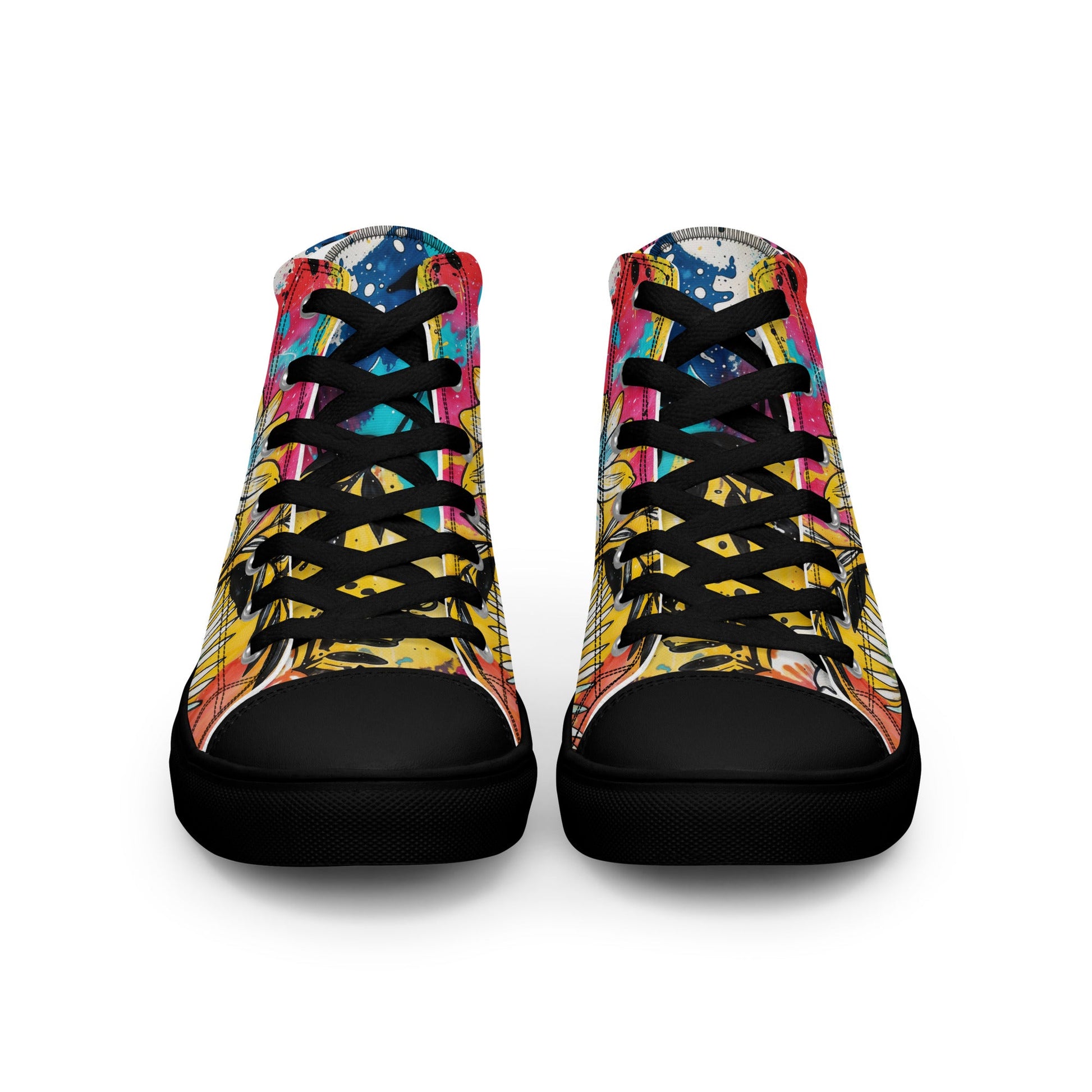 Unisex high top canvas shoes - Floral Pattern - LucyKay store