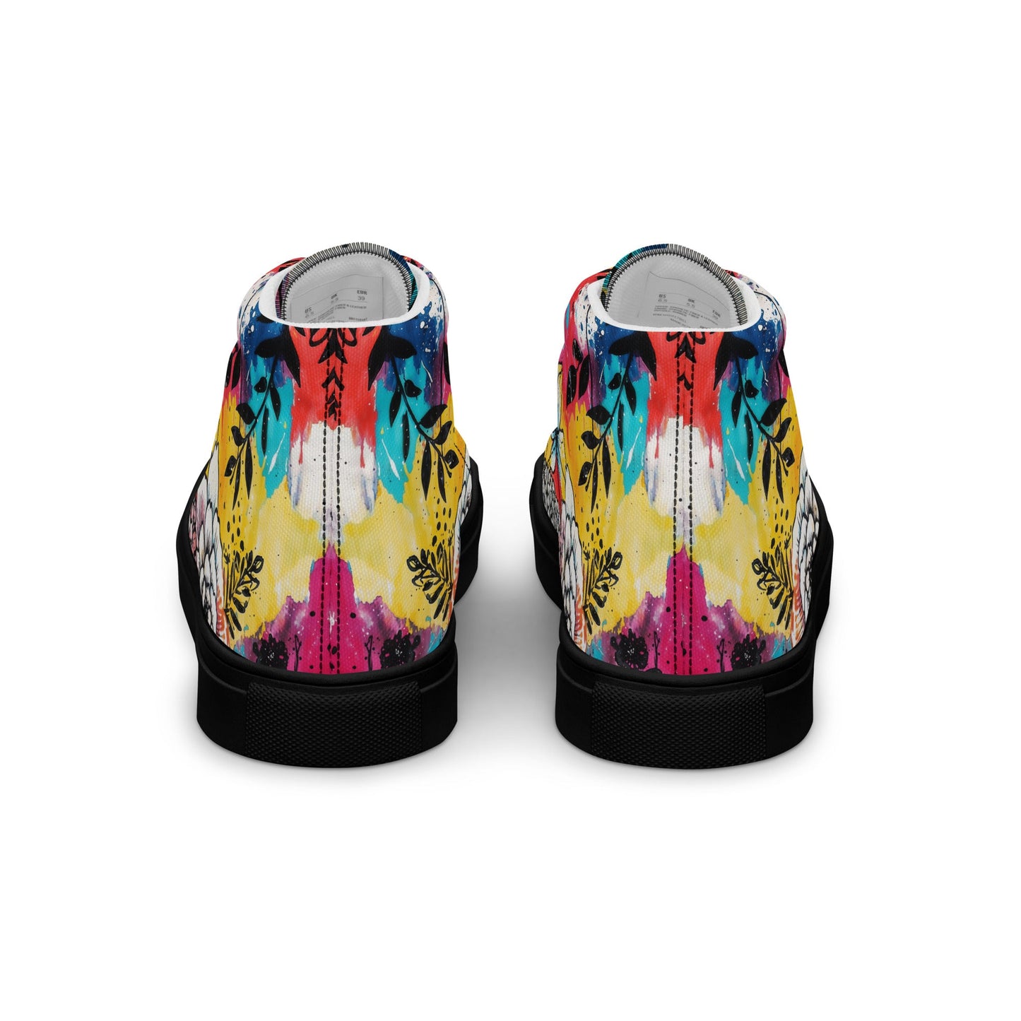 Unisex high top canvas shoes - Floral Pattern - LucyKay store