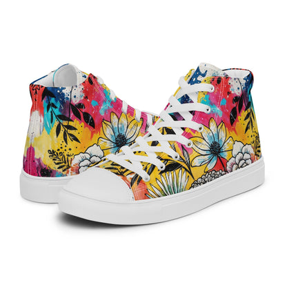 Unisex high top canvas shoes - Floral Pattern - LucyKay store